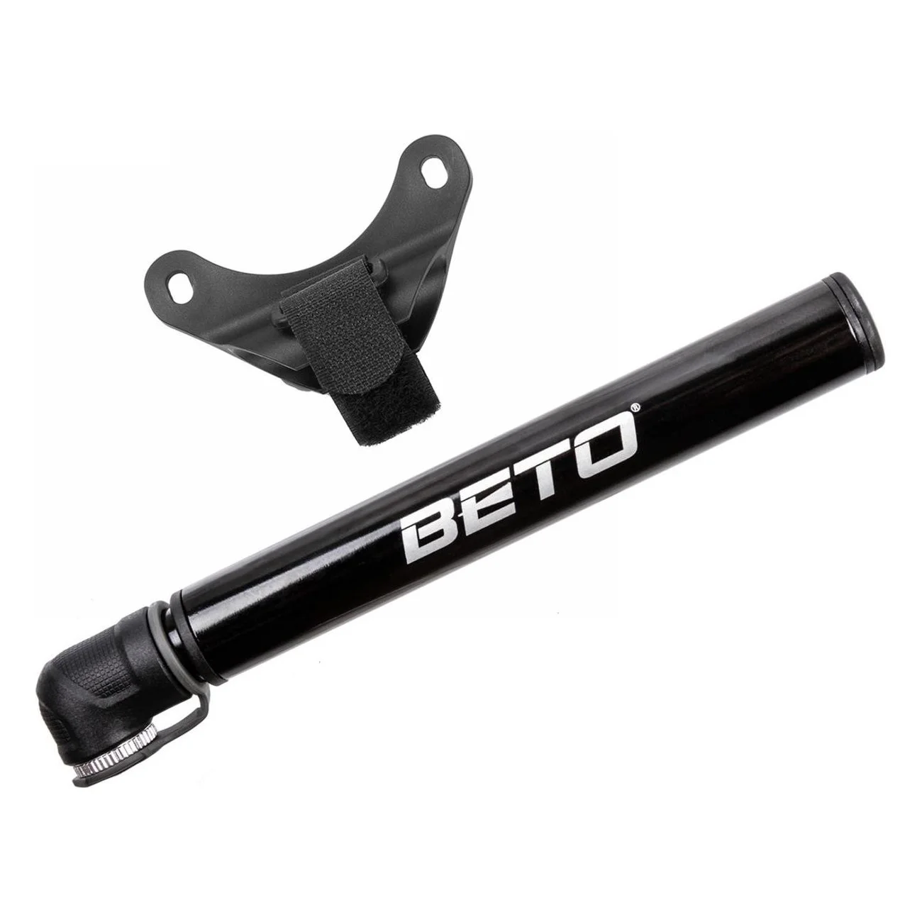 Mini Pompe Beto en Aluminium Noir pour Valve Française, 100 PSI - 1