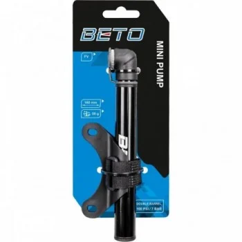 Mini Pompe Beto en Aluminium Noir pour Valve Française, 100 PSI - 2