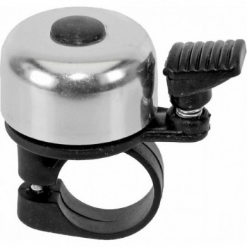 Mini Campanello in Alluminio Argento Anodizzato 35 mm con Vite Metrica - 1 - Campanelli - 4015493893196