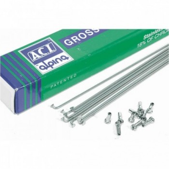 ACI Alpina Inox Speichen 305x2 mm mit Silber Nippeln - Widerstand und Haltbarkeit - 1