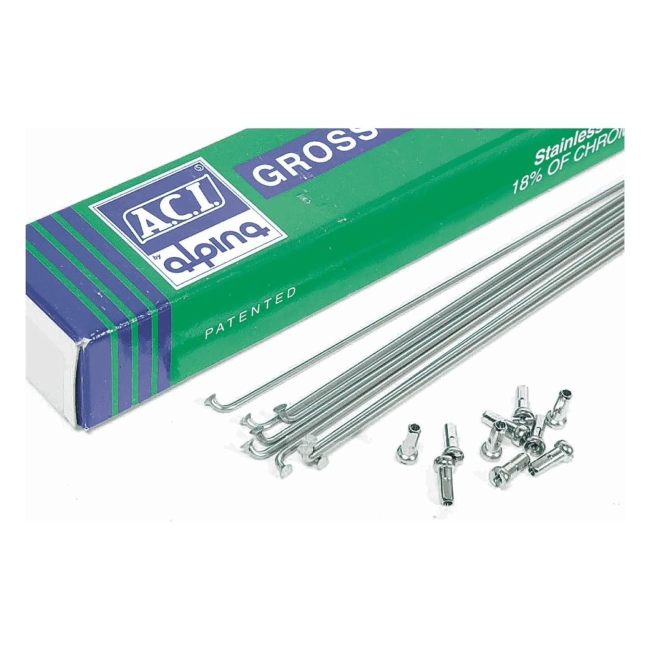 ACI Alpina Inox Speichen 305x2 mm mit Silber Nippeln - Widerstand und Haltbarkeit - 1