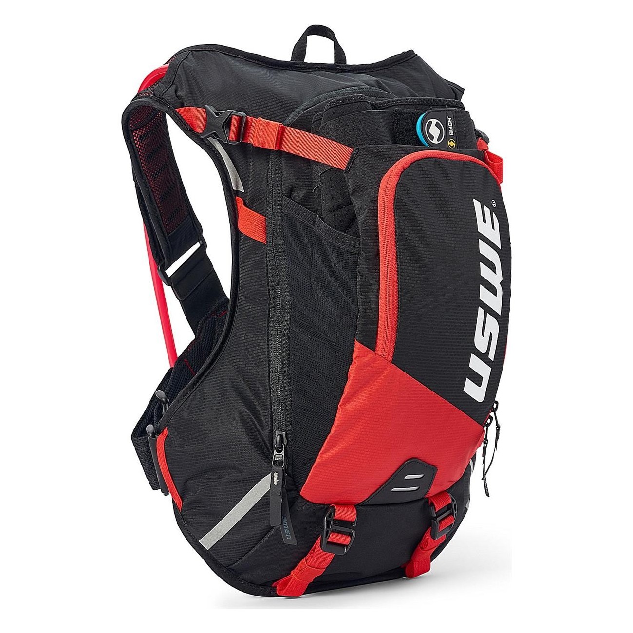 Mochila Hidratante USWE MTB Hydro 12 Litros Roja con Sistema No Dancing Monkey - 1