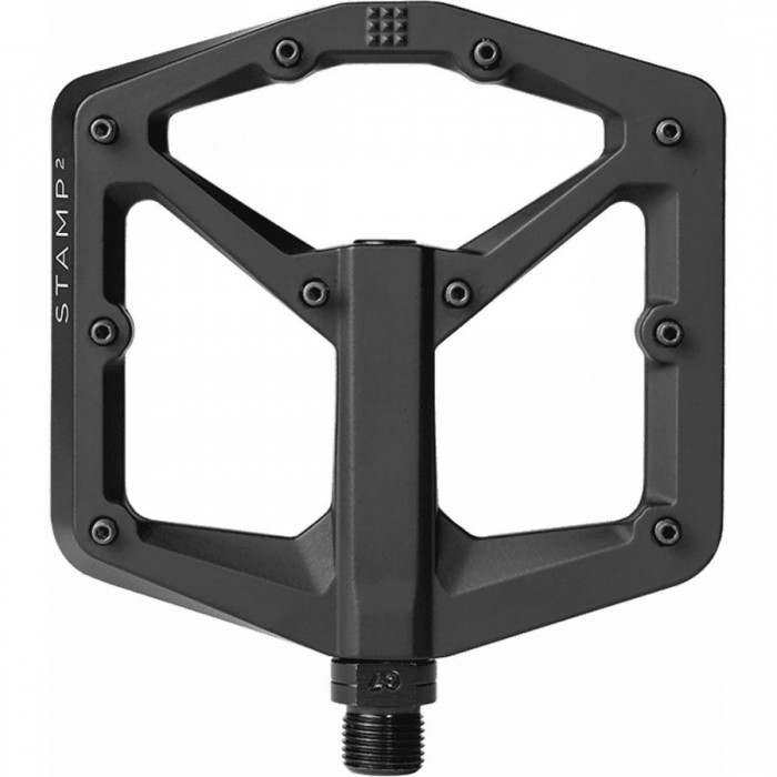 Crankbrothers Stamp 2 Large Black Flat Pedals Offroad 2020 for Freeride, Enduro, Trail, Downhill and All Mountain - 1