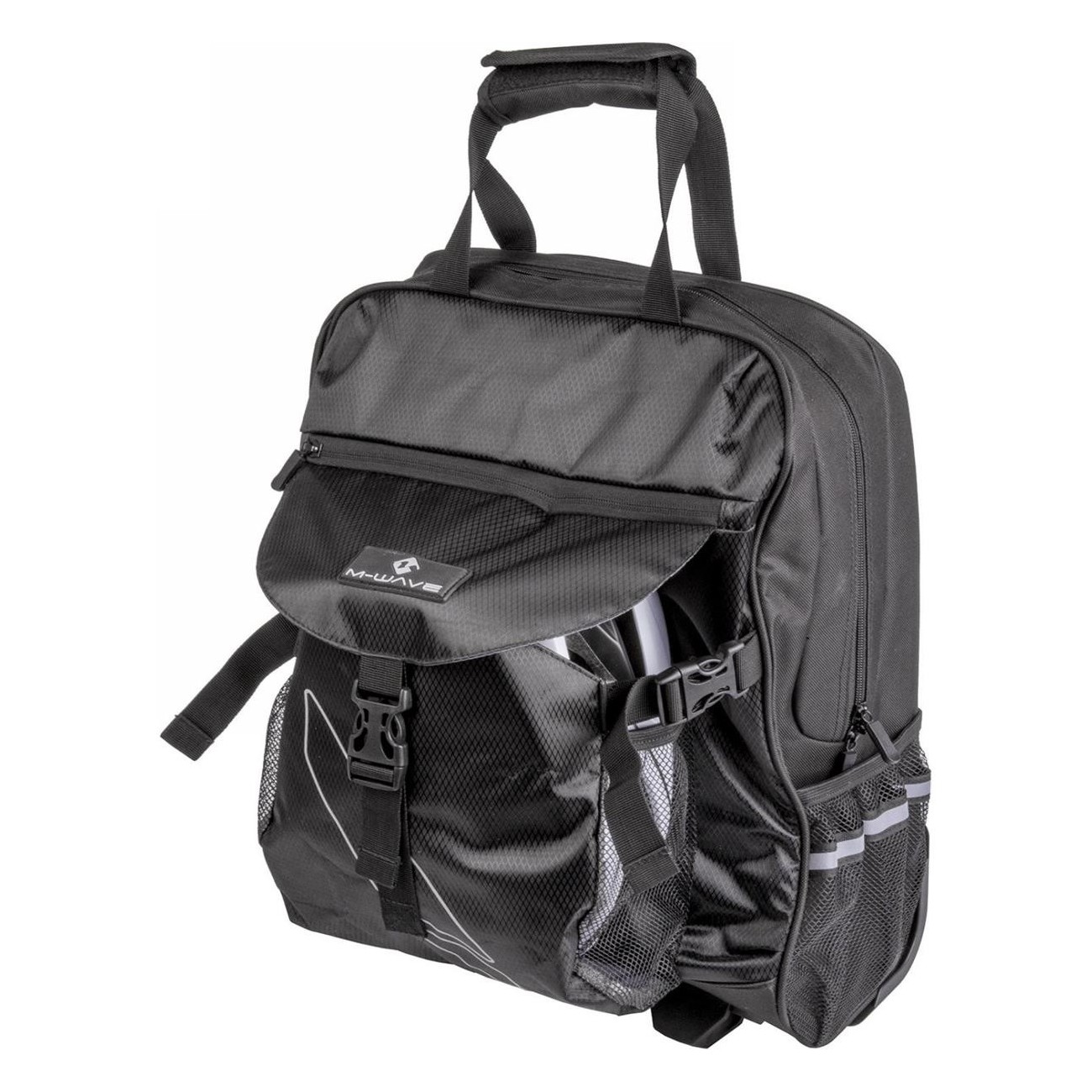 M-Wave Amsterdam TR S 15L Rack Bag and Trolley Black-Grey with 3-Point Mounting - 2