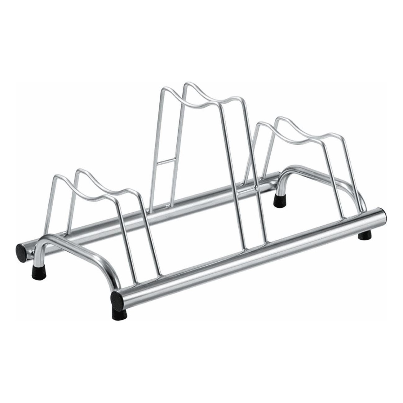 Premium Silver Steel Rack with 3 Spaces - 77x42x41 cm - 1