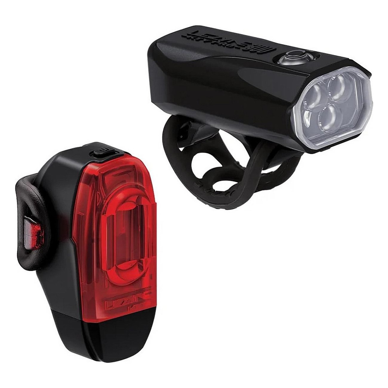 Luce Bicicletta KTV Drive Pro 300+ Anteriore e Posteriore con Supporto in Gomma Siliconica, Nero - 300 Lumen, Ricarica USB-C, Im