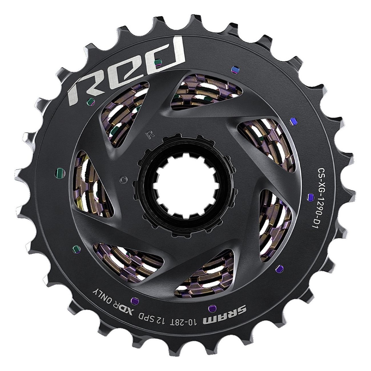 Cassetta SRAM XG-1290 12 Velocità 10-28T Arcobaleno con Tecnologia X-Range - 2 - Cassette - 0710845886140