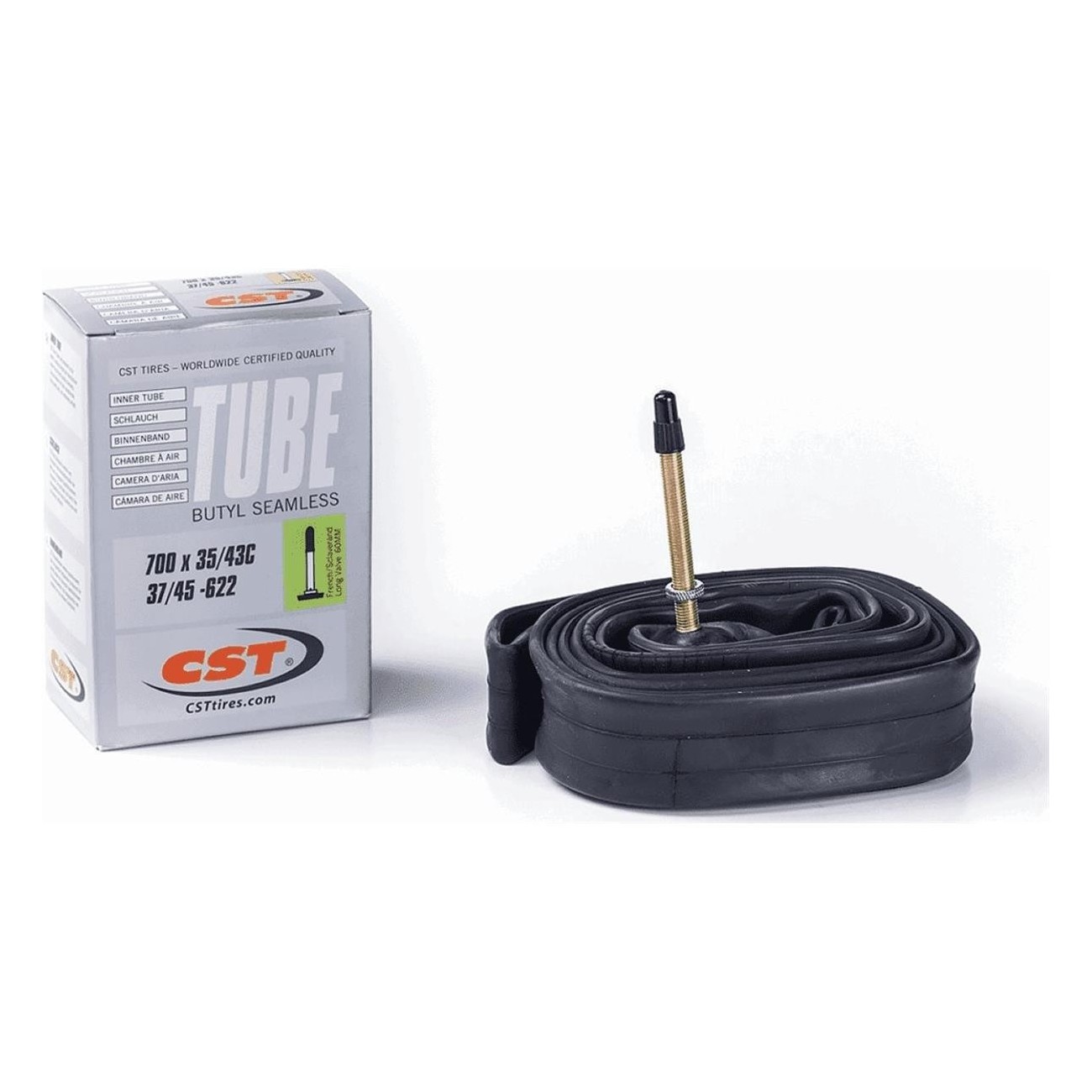 CST 28' 700x35/43 Inner Tube with 60mm Threaded Presta Valve - Reliable & Durable - 1