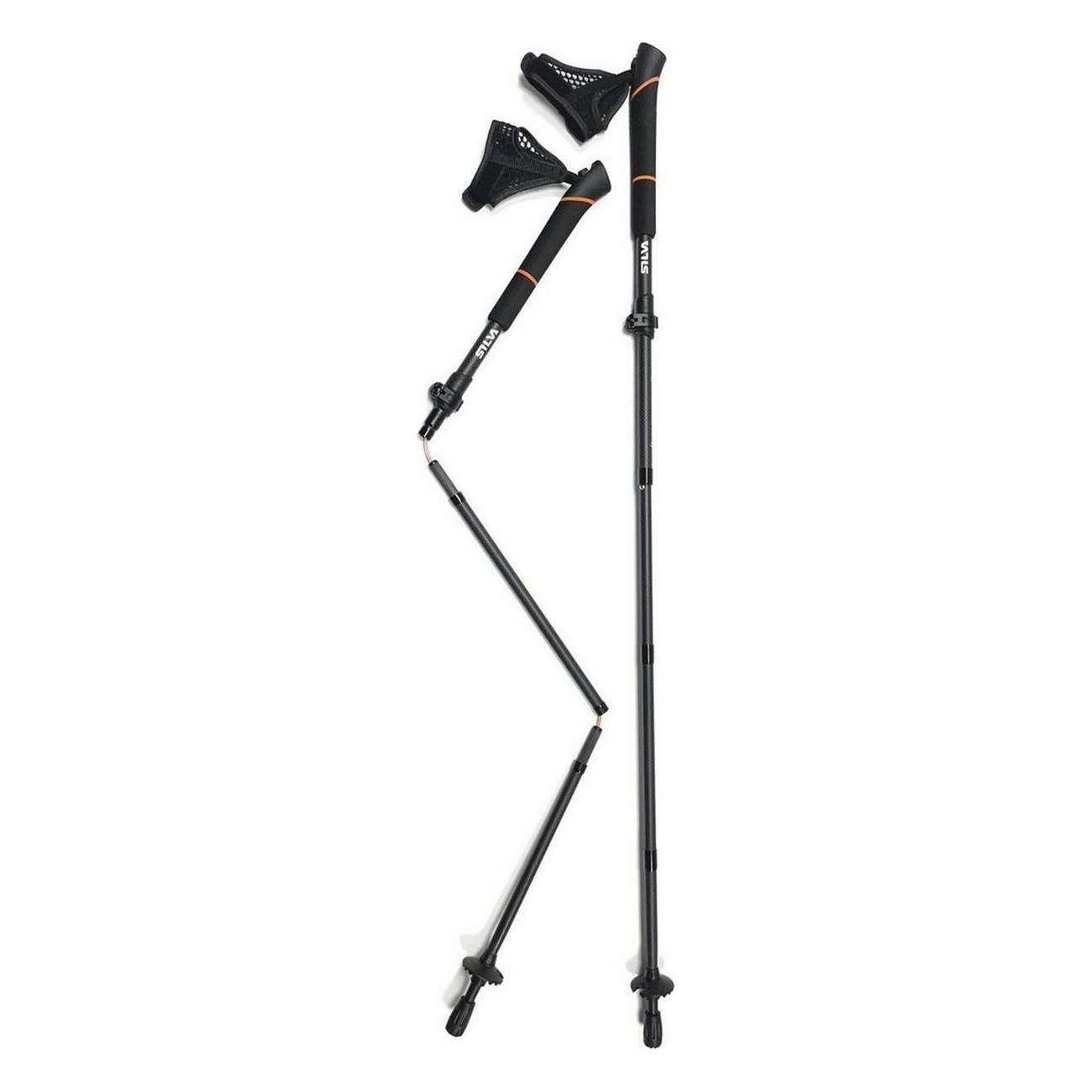 Silva Adjustable Carbon 3K Running Poles - Lightweight & Foldable for Trail Running - 3