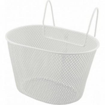 Panier avant en fer blanc pour vélo d'enfant avec crochets pliables - 1