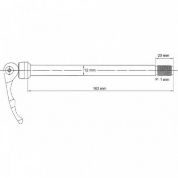 Perno Passante Novatec Syntace D542SB in Alluminio Nero 12x164mm con Sgancio Rapido - 2 - Asse / perno - 0887539000059