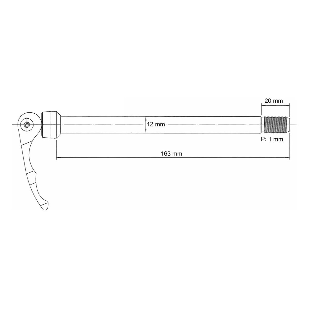 Perno Passante Novatec Syntace D542SB in Alluminio Nero 12x164mm con Sgancio Rapido - 2 - Asse / perno - 0887539000059