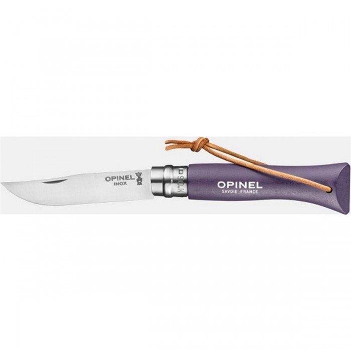 Couteau Opinel Tradition N° 06 Violet - Set de 6 Pièces avec Lame de 7 cm - 1