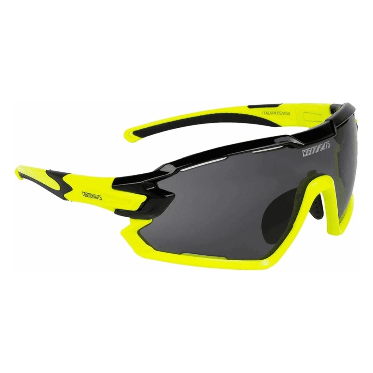 Sportbrille Cosmonaut Lunar Roving Schwarz/Neon-Gelb UV400 mit asphärischen Linsen - 1