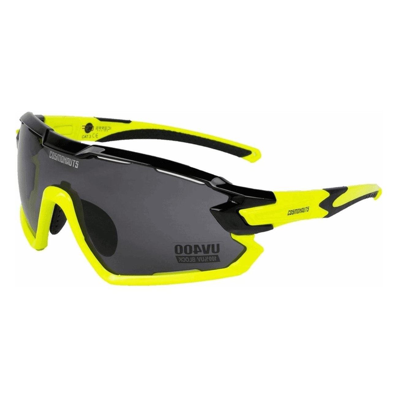 Sportbrille Cosmonaut Lunar Roving Schwarz/Neon-Gelb UV400 mit asphärischen Linsen - 2