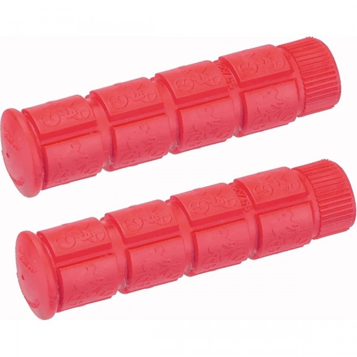 Puños V-Grip Rojos 120mm de Goma para Single Speed - 1