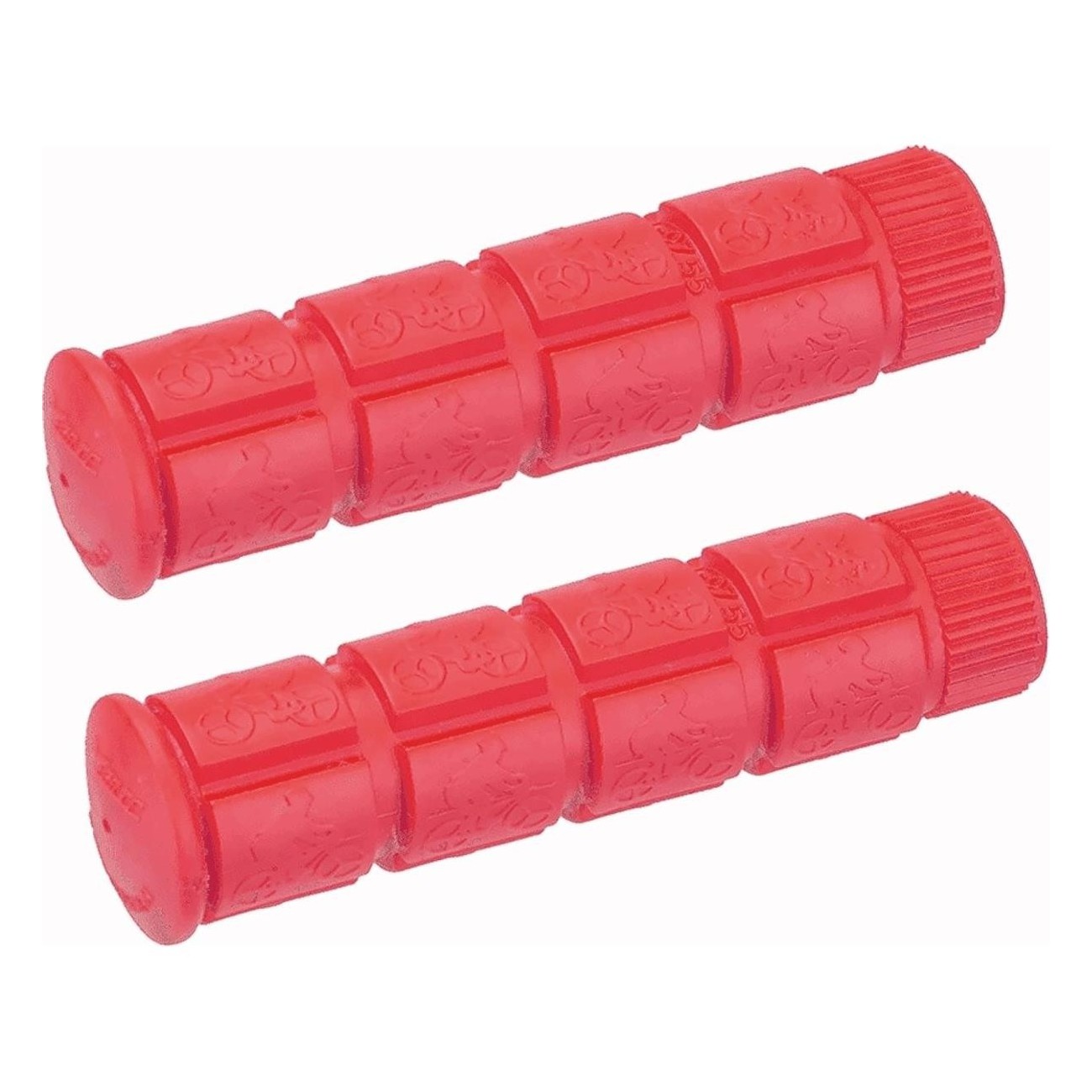 Red 120mm V-Grip Rubber Grips for Single Speed Bikes - 1