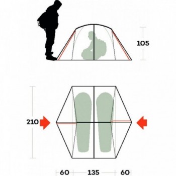 Tente Grit 2 Vert Olive 2 Places Légère Imperméable Trekking - 6