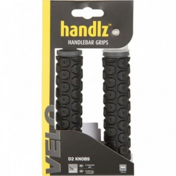 VELO D2 130mm Black/Grey Bike Grips - Comfort & Shock Absorption - 2