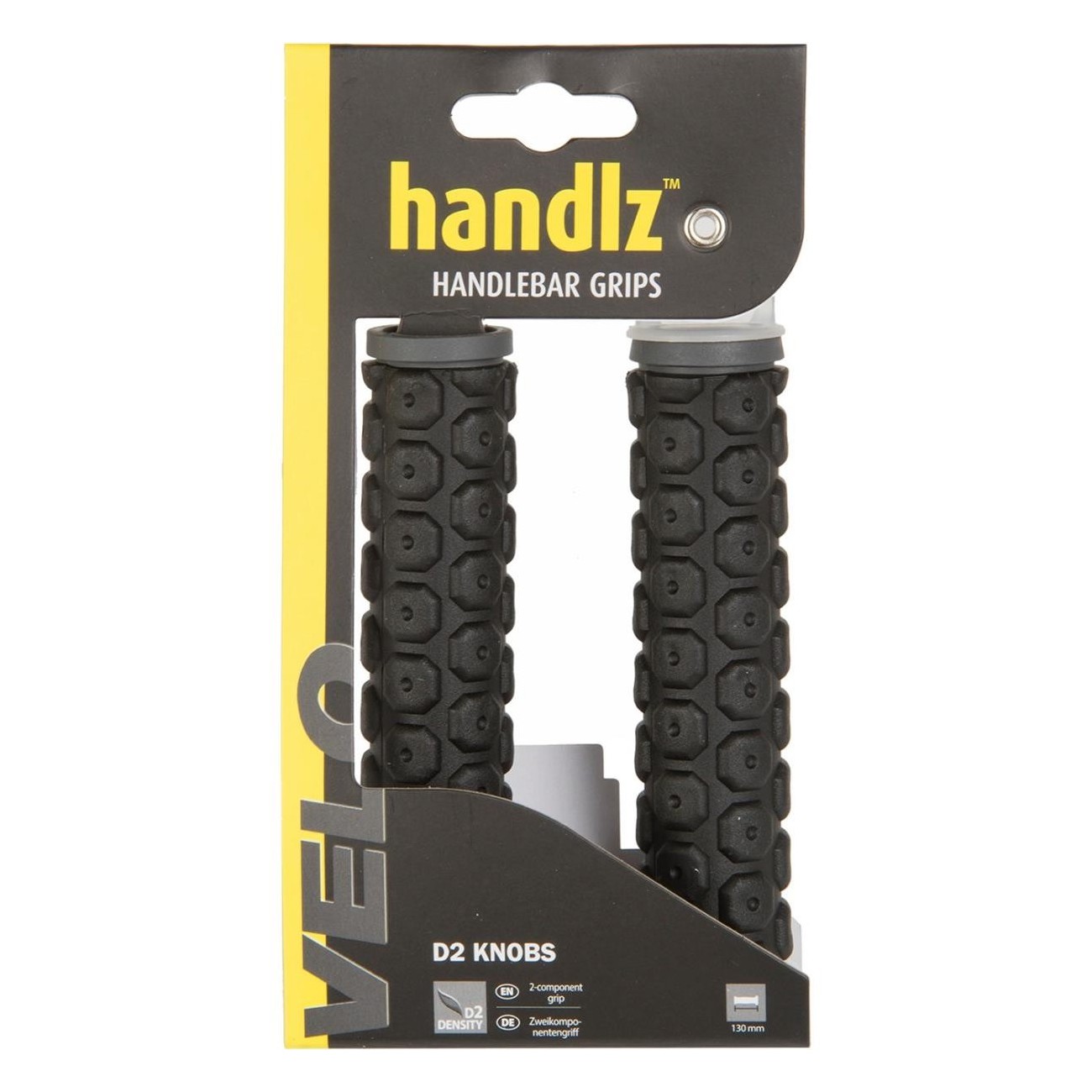 VELO D2 130mm Black/Grey Bike Grips - Comfort & Shock Absorption - 2