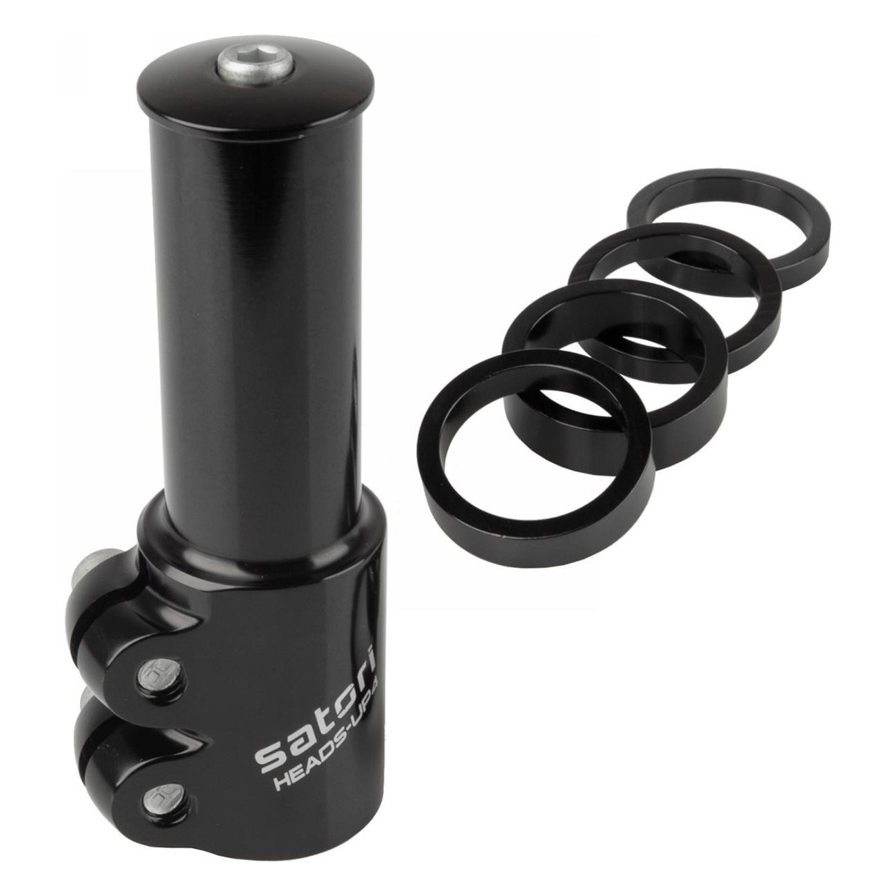 Ahead Handlebar Height Adapter in Black Aluminum 28.6x117mm Adjustable - 1