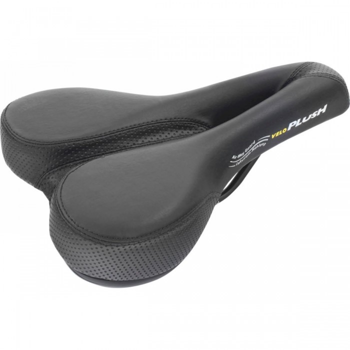 VELO Men's Saddle with Deep Channel and V-Cut, No Clamp - 1