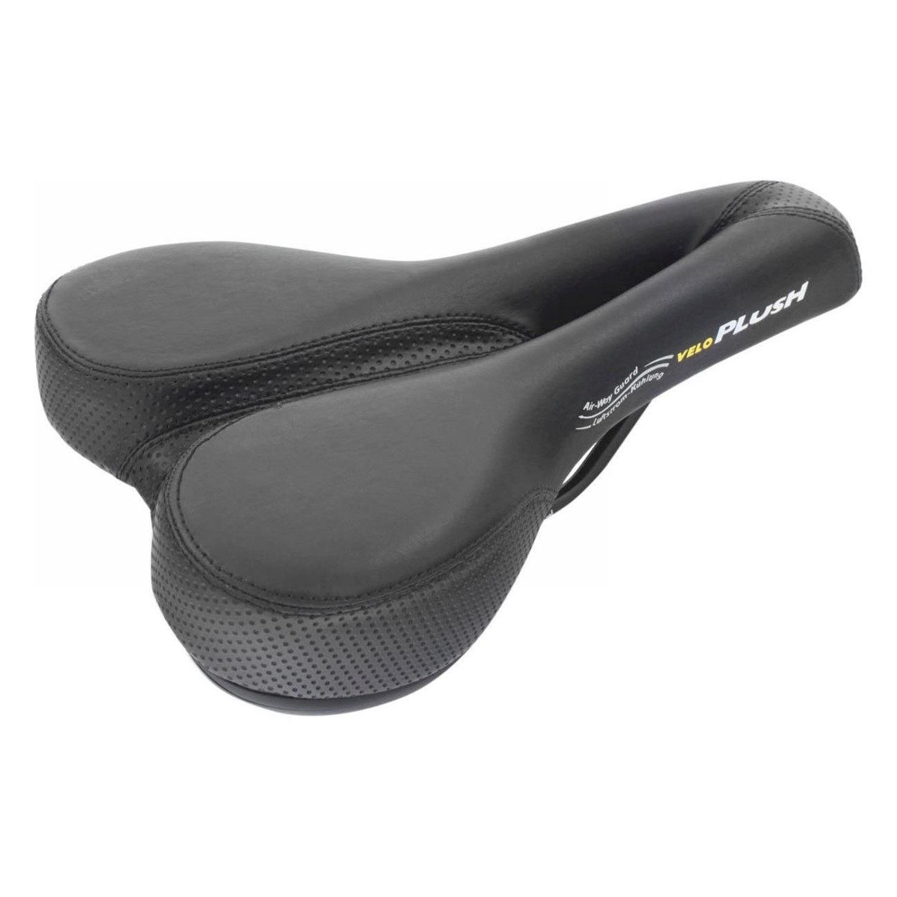 VELO Men's Saddle with Deep Channel and V-Cut, No Clamp - 1