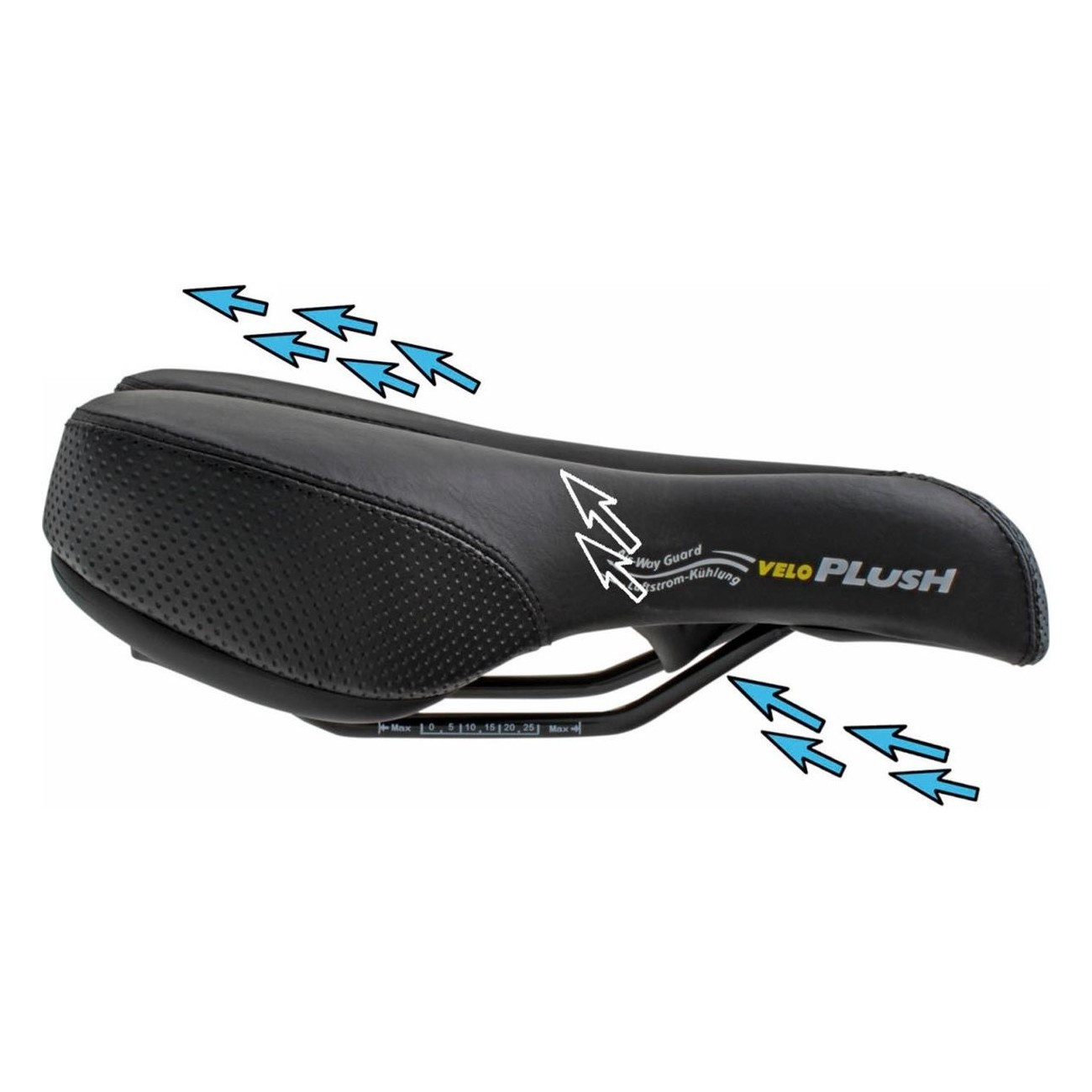 VELO Men's Saddle with Deep Channel and V-Cut, No Clamp - 2