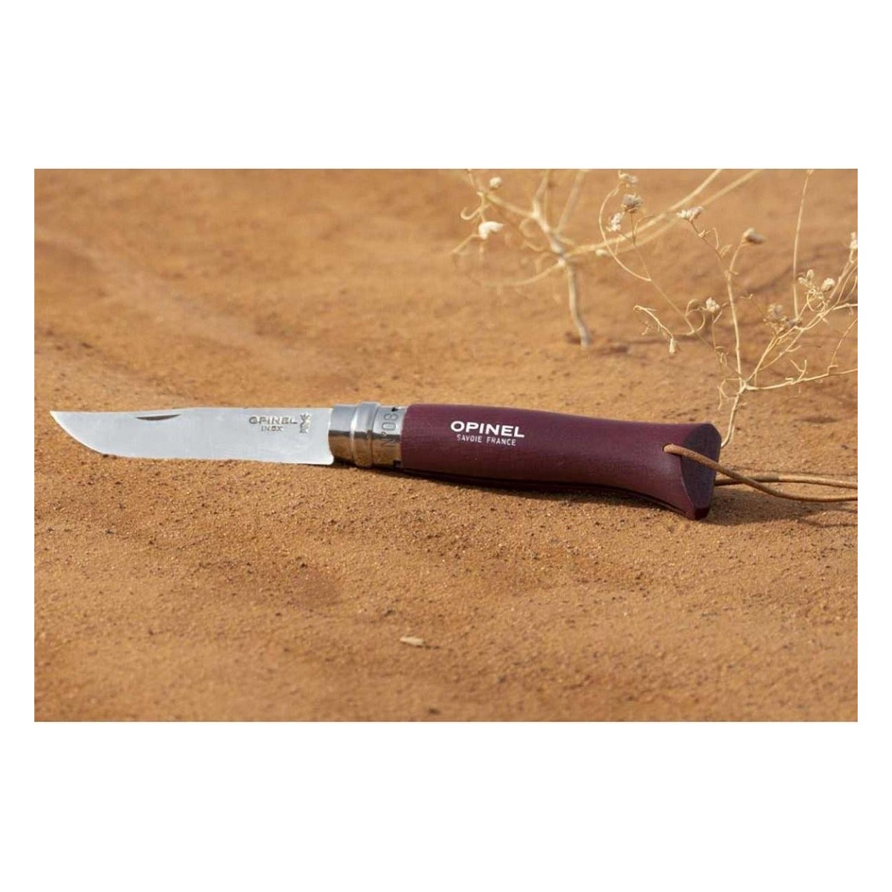 Opinel Tradition N°08 Bordeaux Messer mit Edelstahlklinge und Hartholzgriff - 10