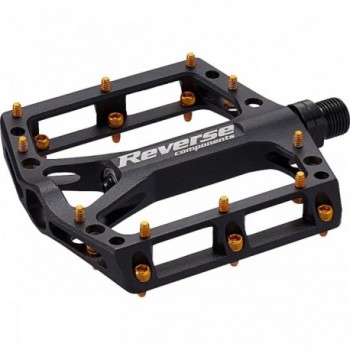 Pedales MTB Reverse Black One Negro-Oro de Aluminio CNC - 1