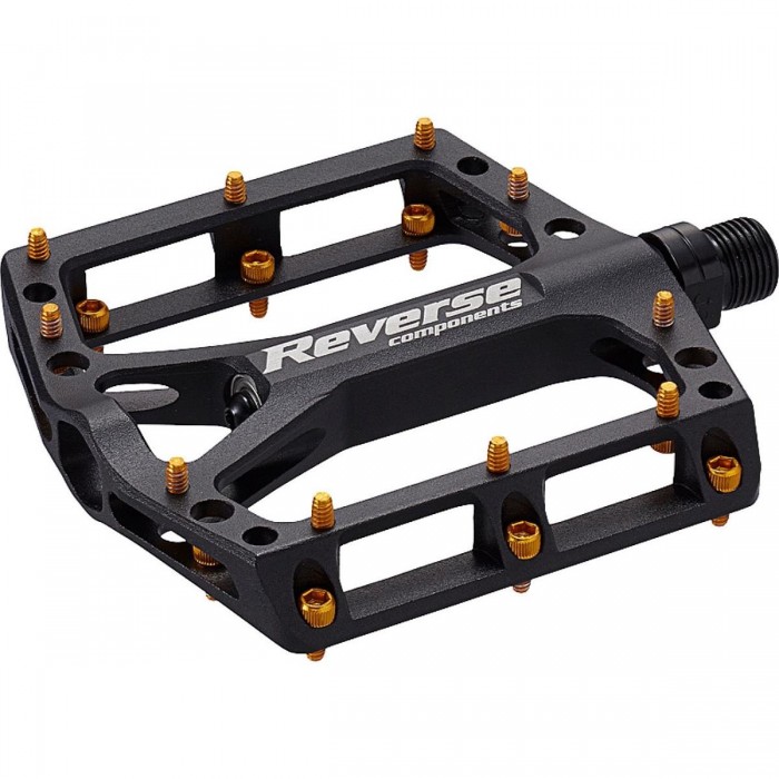 Pedales MTB Reverse Black One Negro-Oro de Aluminio CNC - 1