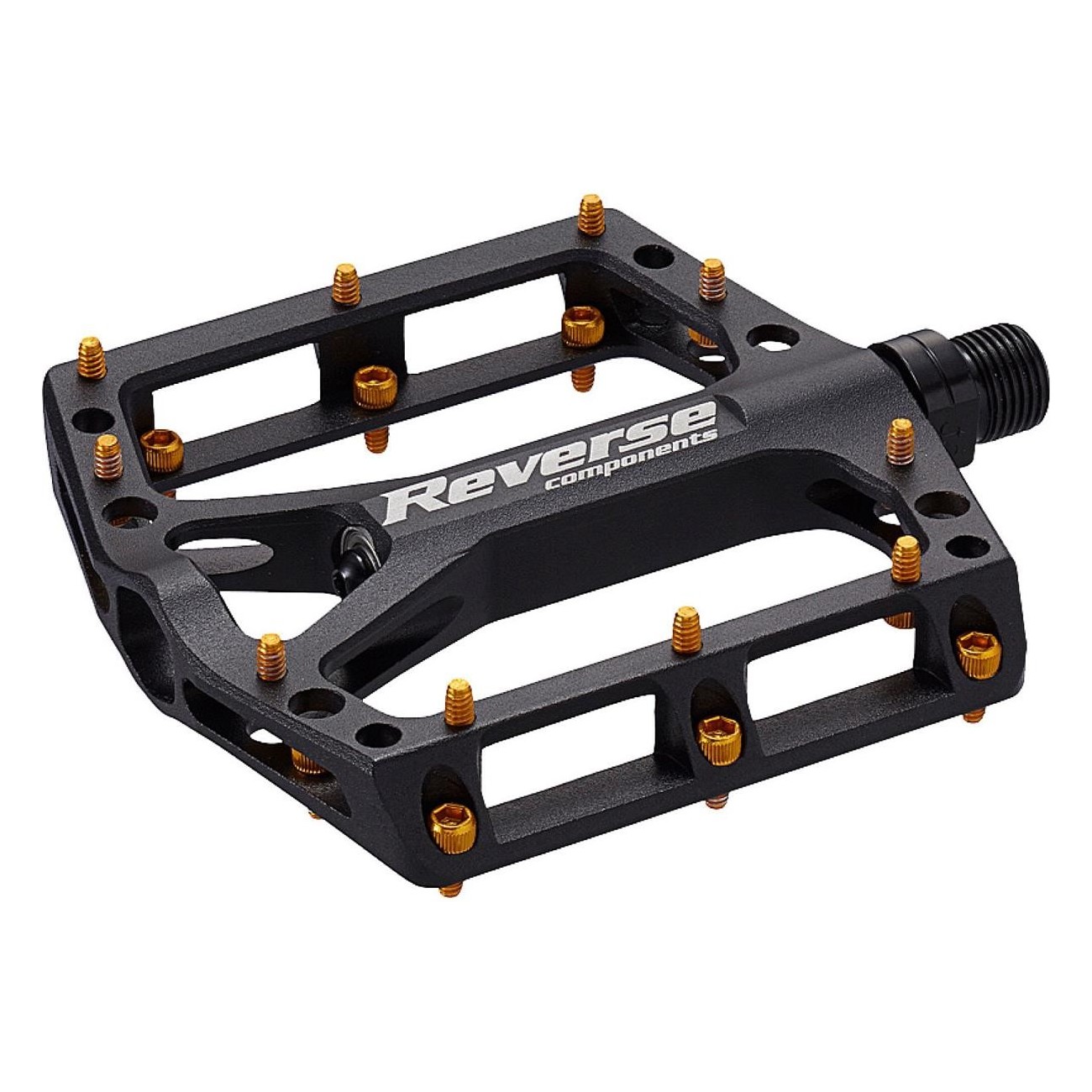 Pedales MTB Reverse Black One Negro-Oro de Aluminio CNC - 1