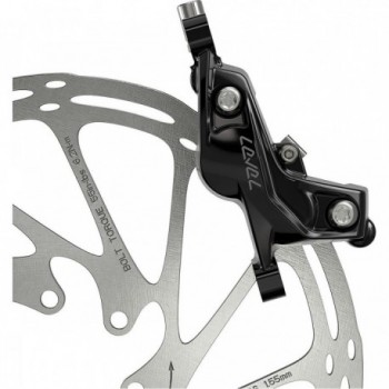 Freno Anteriore Sram Level Silver Stealth Nero - 4 Pistoni, Linea 950mm, Senza Rotore/Adattatore - 3 - Pinze e comandi - 0710845