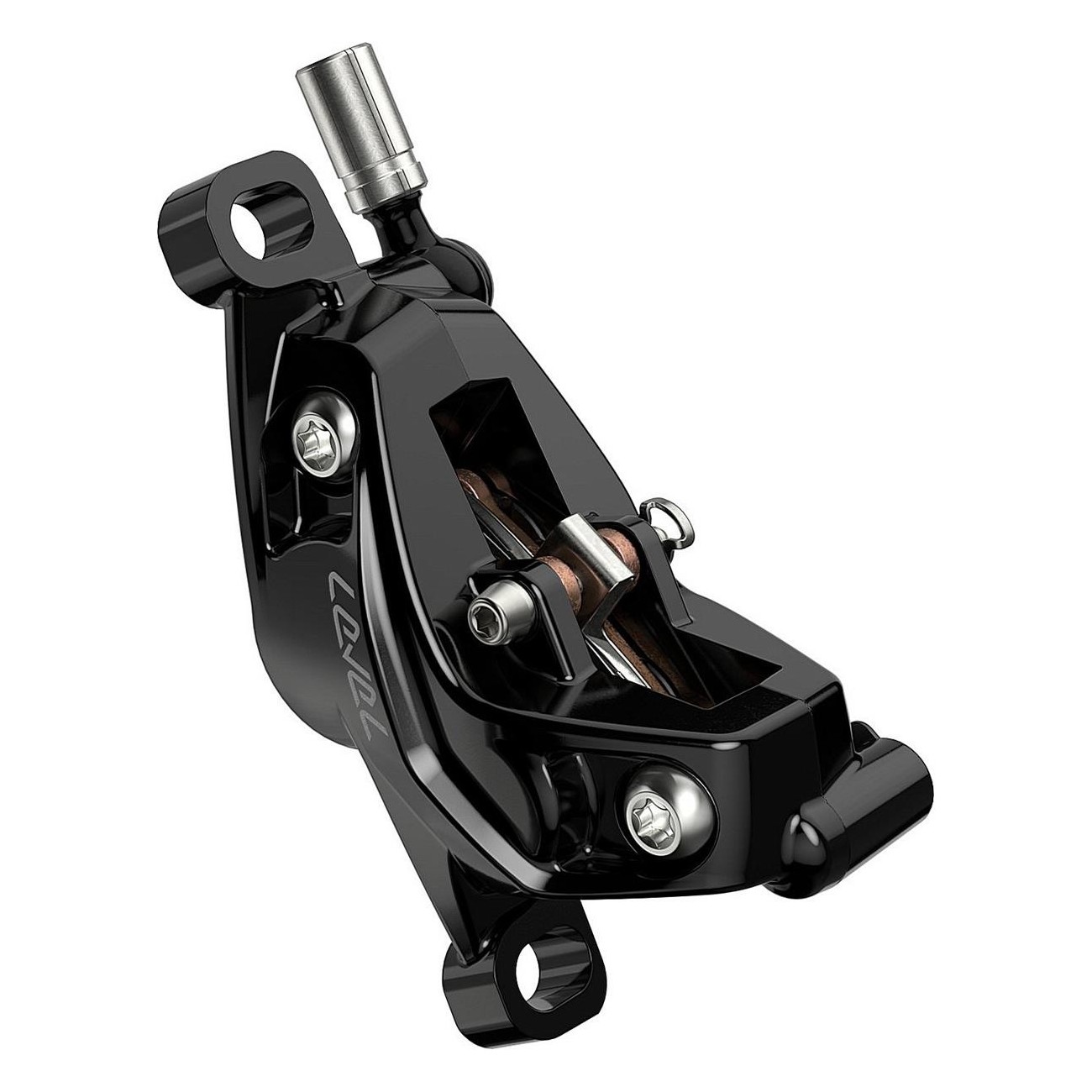 Sram Level Silver Stealth Front Brake Black - 4 Piston, 950mm Line, No Rotor/Adapter - 4