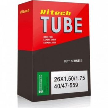 Ritech 26x1.50/1.75 Inner Tube with 40mm Schrader Valve for 26' Bikes - 1