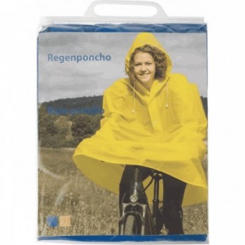 Universal PVC Rain Poncho with Hood - One Size, Yellow and Blue Colors - 3