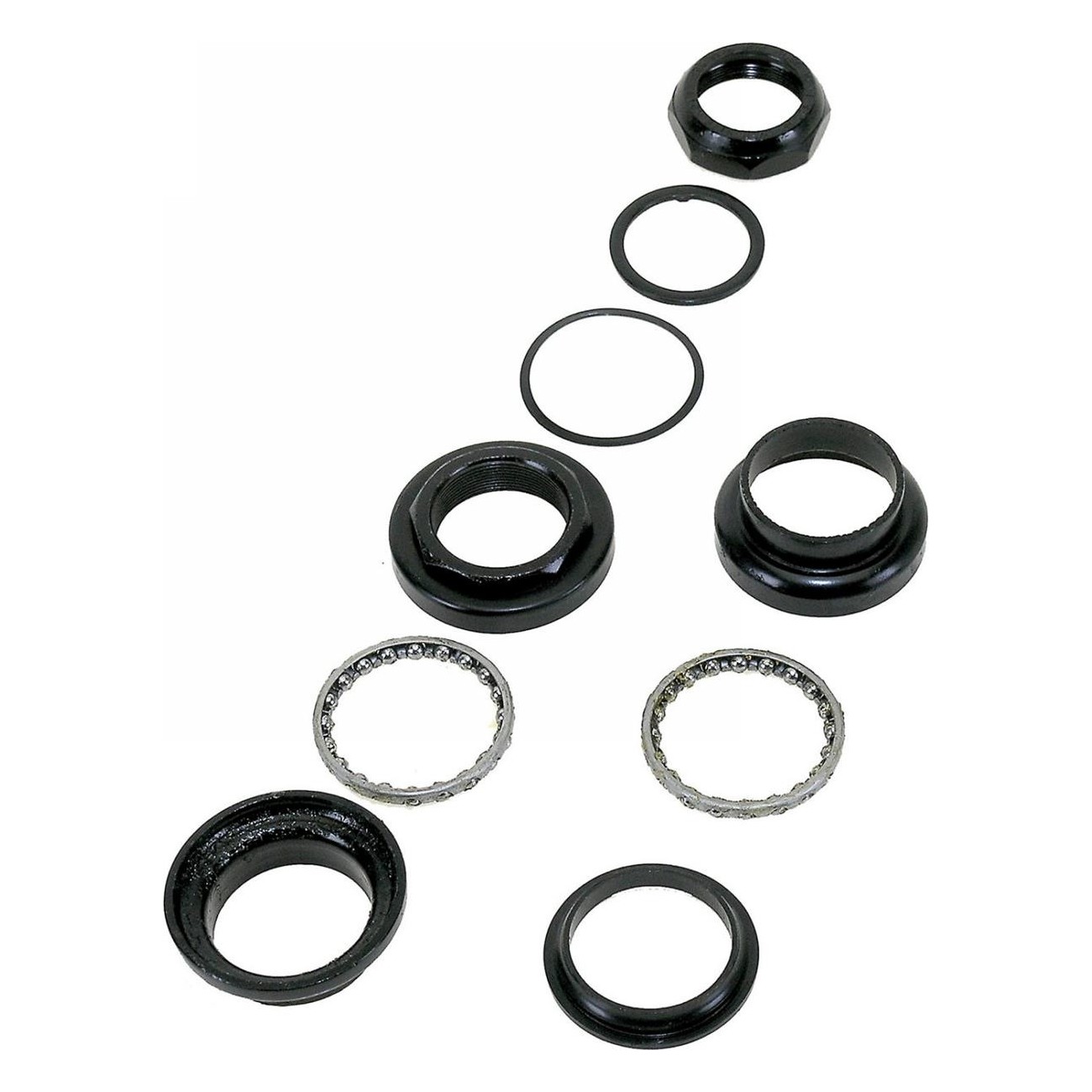 Black Steel Headset Series 1.1/8' 25.4/34/30 mm with 2 Sealed Bearings EK - 2