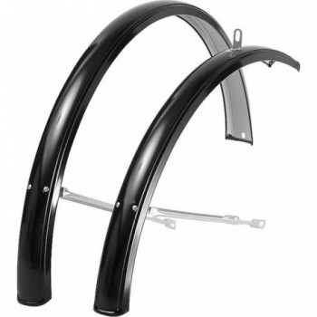 Black Painted Steel Fenders for 26' Bicycles with MVTEK Stays (Pair) - 1