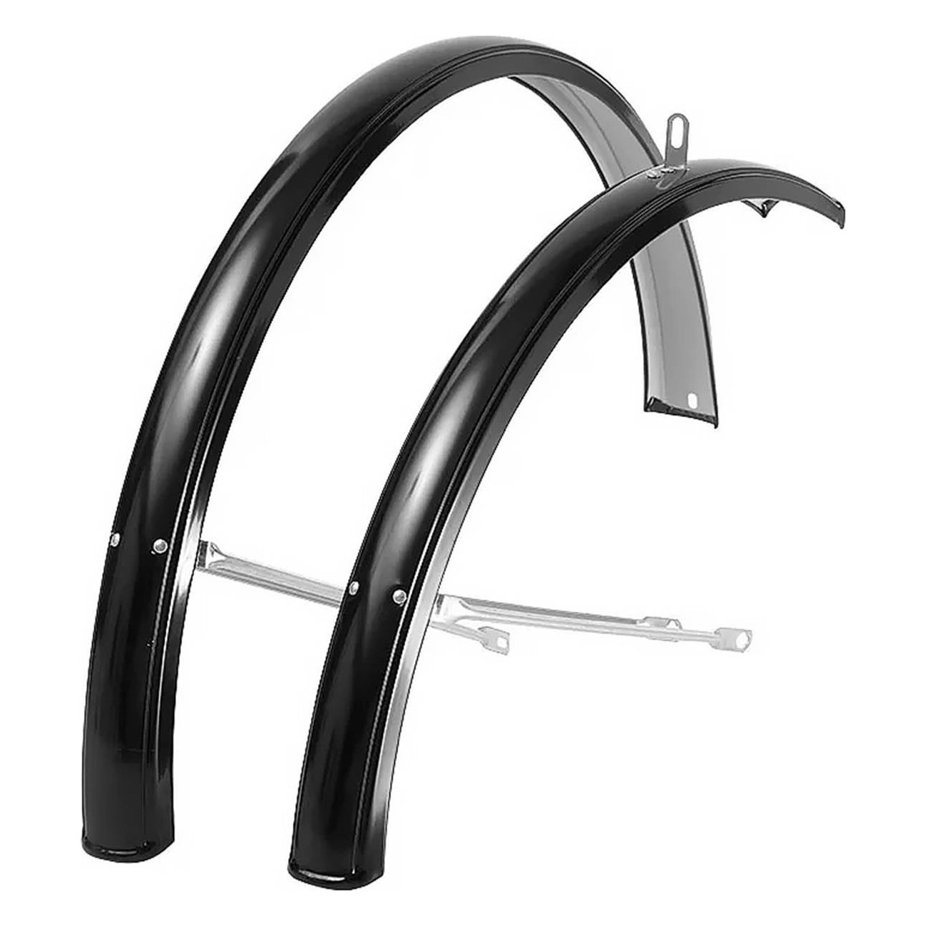 Black Painted Steel Fenders for 26' Bicycles with MVTEK Stays (Pair) - 1