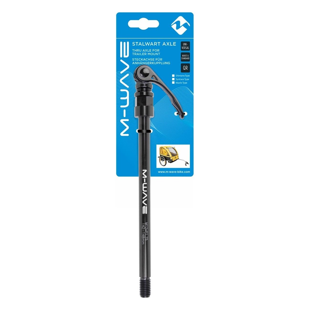 Axe Traversant Universel M-Wave Stalwart 180mm avec Adaptateur de Remorque - 5