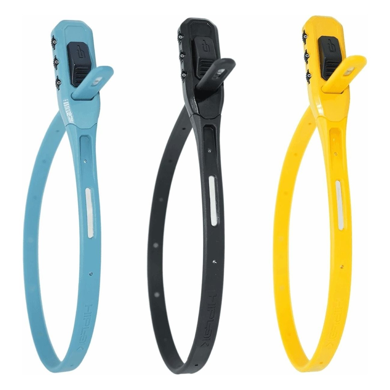 Yellow Cable Lock with 3-Digit Combination - 430mm, Security & Durability - 4