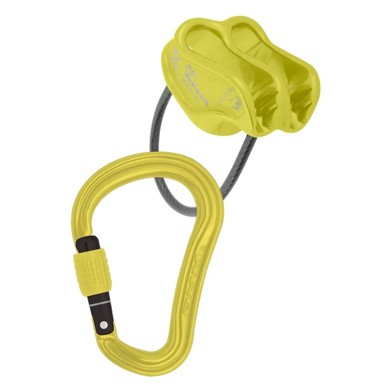 Dispositivo di Assicurazione e Discesa Mantis Super Leggero 45g, Colore Lime - Ideale per Arrampicata - 2 - Assicuratori e disce