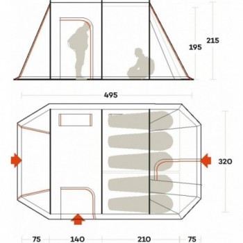 Chanty 5 Deluxe Zelt für 5 Personen für Familiencamping - 5