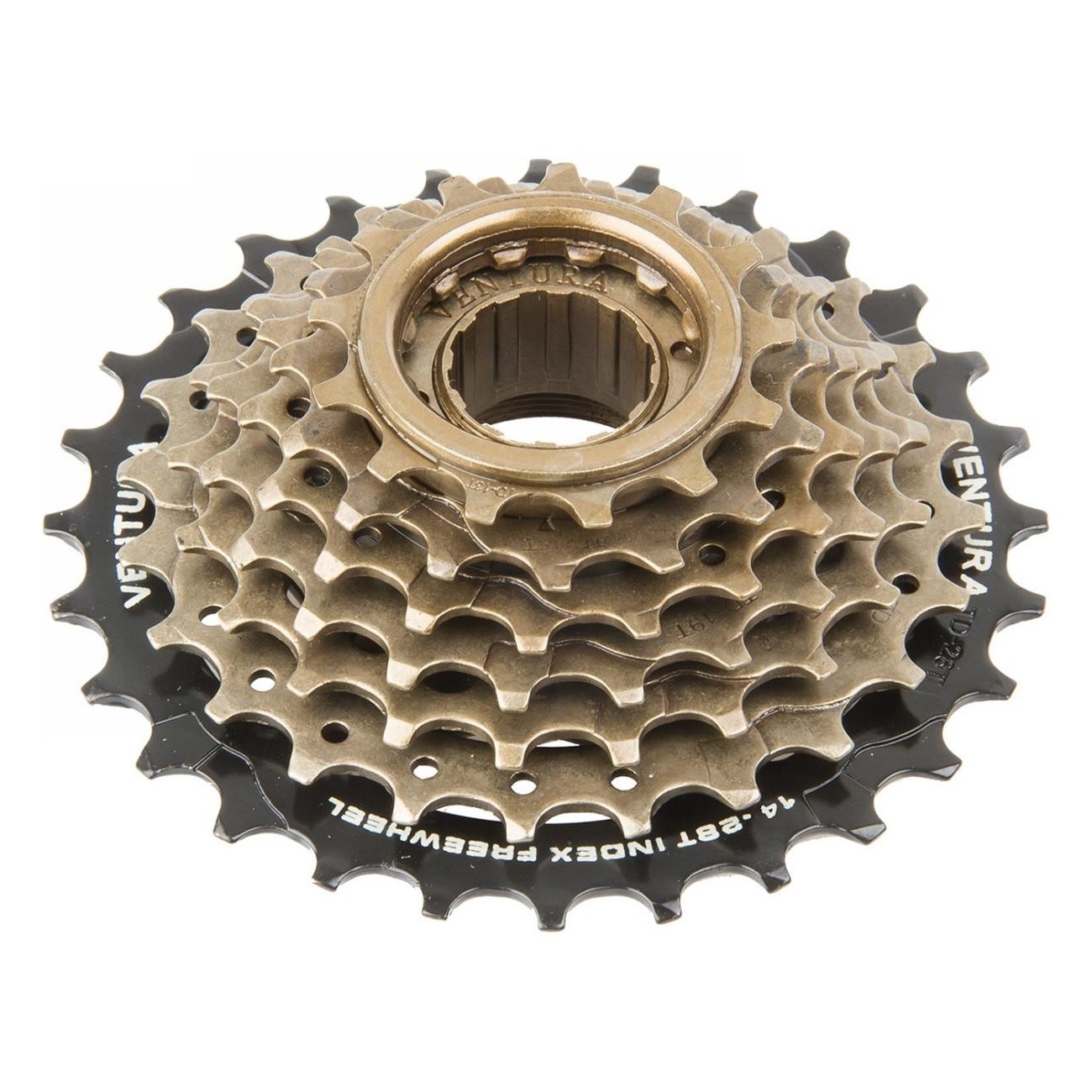 Ventura 5-Speed Screw-On Sprocket 14-28 Teeth Black Brown Steel - 1