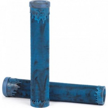 Grime Griffe Ocean Swirl - Krayton Rubber Handlebar Grips, Ocean Blue, 160 mm - 1