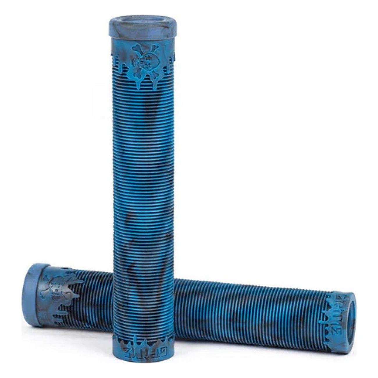 Grime Griffe Ocean Swirl - Krayton Rubber Handlebar Grips, Ocean Blue, 160 mm - 1