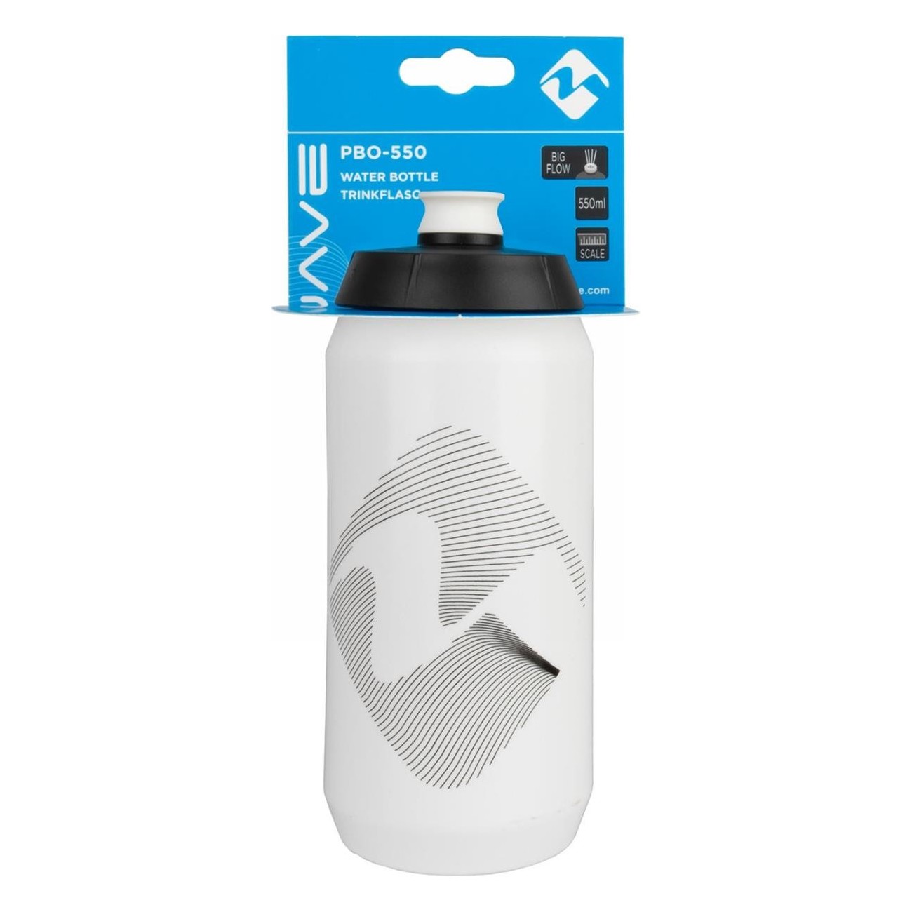 Borraccia M-WAVE PBO 550 ml in Plastica Bianco/Nero per Bicicletta - 4 - Borracce - 0887539036911