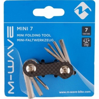 Mini Faltwerkzeug M-WAVE 7 Funktionen aus Carbon, 59g, Schwarz - 5