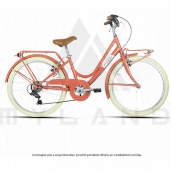 Bicicletta per Bambini 24.1 City 24' 6V Salmone con Cambio Shimano e Telaio in Acciaio Hi-ten - 1 - City - 8059796060103