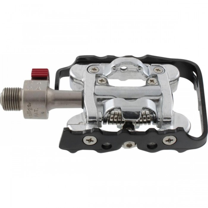 Wellgo Silver/Black Removable Combined Pedals Compatible with Shimano SPD - 1